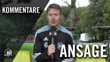 Ansage von Tobias Balduan (SV Schlebusch) zum Spiel gegen den Heiligenhauser SV | RHEINKICK.TV