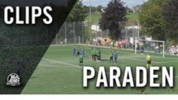 Aus dem Eck gefischt l Parade von Cedric Scheffler (DJK Adler Union Essen-Frintrop)