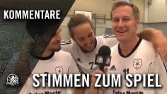 D. Kutrieb, L. Hartmann (beide FC Liria) und Ö. Badur (TeBe) – Stimmen zum Spiel  | SPREEKICK.TV