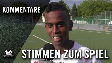 Daniel Tewelde (Spvgg. 02 Griesheim) und Jörg Loutchan (Trainer TuS Merzhausen) –  Die Stimmen