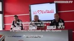 Die Pressekonferenz nach dem Spiel: VfB Germania Halberstadt – BFC Dynamo (Regionalliga Nordost)