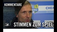 Die Stimmen zum Spiel | Chemnitzer FC – Bischofswerdaer FV 07 (Viertelfinale, Sachsenpokal)
