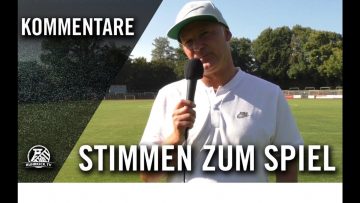 Die Stimmen zum Spiel | DSC Wanne-Eickel – FC Iserlohn (2. Spieltag, Westfalenliga, Staffel 2)
