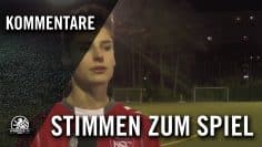 Die Stimmen zum Spiel (Köpenicker SC – Cimbria Trabzonspor, U17 B-Junioren, Berliner Pokal)