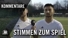 Die Stimmen zum Spiel (Rahlstedter SC – Hamburger SV, U19 A-Junioren, Achtelfinale, Pokal)
