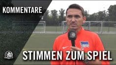 Die Stimmen zum Spiel (SC Staaken – Hertha BSC II, U15 C-Junioren, Verbandsliga)