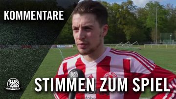 Die Stimmen zum Spiel (Spvgg. 03 Fechenheim – SG Rot-Weiss Frankfurt II, Kreisoberliga Frankfurt)