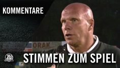 Die Stimmen zum Spiel (Spvgg. Sterkrade 06/07 – Sportfreunde Hamborn 07, Bezirksliga Niederrhein)