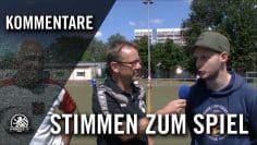 Die Stimmen zum Spiel (SV Pfefferwerk – SSC Südwest, U15 C-Junioren, Bezirksliga, Staffel 1)