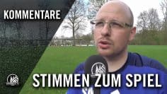 Die Stimmen zum Spiel (SV Schlebusch – FC Leverkusen, Bezirksliga Staffel 1, Kreis Köln )