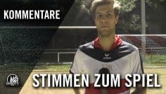 Die Stimmen zum Spiel (SV Weiden – Spvg. Wesseling-Urfeld, Achtelfinale, Bitburger-Pokal 2016/2017)
