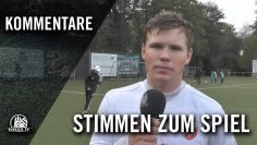 Die Stimmen zum Spiel | TSV Sasel – TuS Dassendorf (12. Spieltag, Oberliga Hamburg)