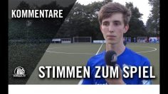 Die Stimmen zum Spiel | TSV Sasel II – Niendorfer TSV II (2. Runde, Pokal)