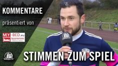 Die Stimmen zum Spiel (TuS Dassendorf – FC Türkiye, Oberliga Hamburg) | ELBKICK.TV