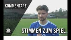 Die Stimmen zum Spiel | VfL Lohbrügge – SC Victoria Hamburg (Viertelfinale, Pokal der 1. Herren)