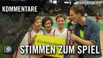 Gymnasium Steglitz – Wald-Grundschule – Die Stimmen zum Spiel (40. Drumbo Cup 2014, Jungen-Finale)