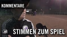J. Bendriss (Trainer SpVg. Rheinkassel-Langel) und W. Rieger (Trainer SV Deutz 05) – Die Stimmen