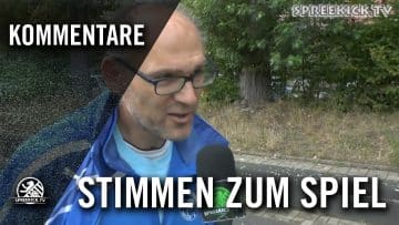 M. Adler (Blau Weiss) T. Pyrrhus (Lübars) – Stimmen zum Spiel (Blau Weiss – Lübars) | SPREEKICK.TV