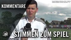 R. Höck, Z. Urachyan (beide FC Pesch) und Ingo Kippels (FV Wiehl 2000) – Die Stimmen zum Spiel