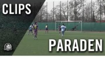 Stark an die Latte gelenkt! | Parade von Hubert Sedzimir (1. FC Schöneberg)