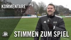 Stimmen zum Spiel | Rasensport Uetersen – SC Teutonia 10 (25.Spieltag, Kreisliga 7)