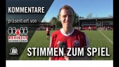Stimmen zum Spiel – Rugenbergen – Wedeler TSV (12. Spieltag, Oberliga) | Präsentiert von Rehnelt