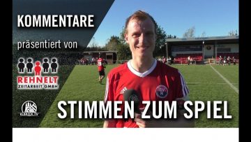 Stimmen zum Spiel – Rugenbergen – Wedeler TSV (12. Spieltag, Oberliga) | Präsentiert von Rehnelt