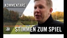 Stimmen zum Spiel | VfB Homberg – VfB Hilden (12. Spieltag, Oberliga Niederrhein)