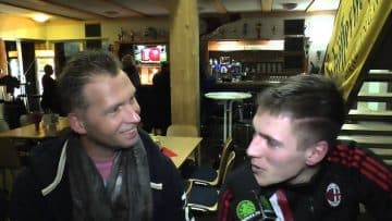 Witz des Monats mit Tim Harder und Torsten Schnecke Thiel (beide Blau-Weiß Hohen-Neuendorf)