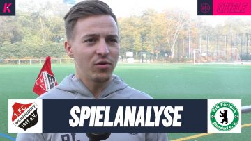 Die Trainer des 1. FC Wilmersdorf und VfB Fortuna Biesdorf analysieren das Spiel.