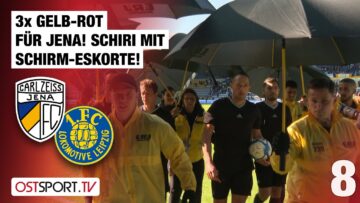 3x Gelb-Rot für Jena! Schiri mit Schirm-Eskorte: Jena – Lok Leipzig | Regionalliga Nordost