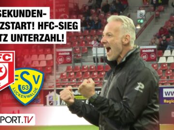 40-Sekunden-Blitzstart! HFC-Sieg trotz Unterzahl: Halle – Luckenwalde | Regionalliga Nordost