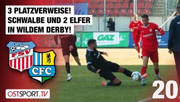 3 Platzverweise! Schwalbe und 2 Elfer in wildem Derby! Zwickau – Chemnitz | Regionalliga Nordost
