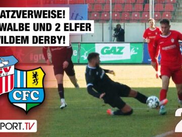 3 Platzverweise! Schwalbe und 2 Elfer in wildem Derby! Zwickau – Chemnitz | Regionalliga Nordost