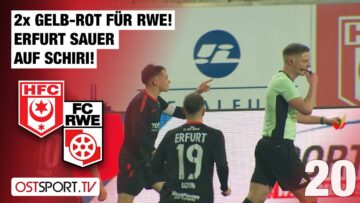 Erfurt sauer auf Schiri! 2x Gelb-Rot für RWE: Hallescher FC – Rot-Weiß Erfurt | Regionalliga Nordost