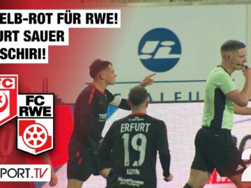 Erfurt sauer auf Schiri! 2x Gelb-Rot für RWE: Hallescher FC – Rot-Weiß Erfurt | Regionalliga Nordost