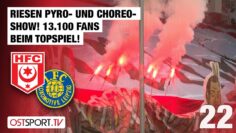 Riesen Pyro- und Choreo-Show! 13.100 Fans beim Topspiel: Halle – Lok Leipzig | Regionalliga Nordost