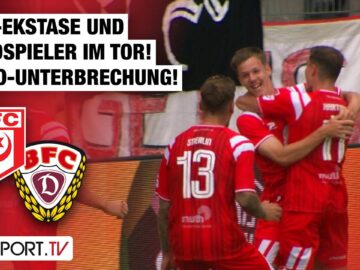 Tor-Ekstase und Feldspieler im Tor! Pyro-Unterbrechung! Halle – BFC Dynamo | Regionalliga Nordost