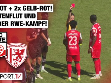 2x ROT + 2x Gelb-Rot! Kartenflut und wilder RWE-Kampf! Erfurt – Greifswald | Regionalliga Nordost