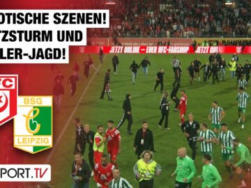 Platzsturm & Spieler-Jagd nach Krawallen: Hallescher FC – Chemie Leipzig | Regionalliga Nordost