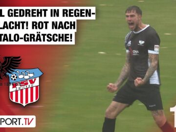 Spiel gedreht in Regenschlacht! Rot nach Brutalo-Grätsche: Preussen – Zwickau | Regionalliga Nordost